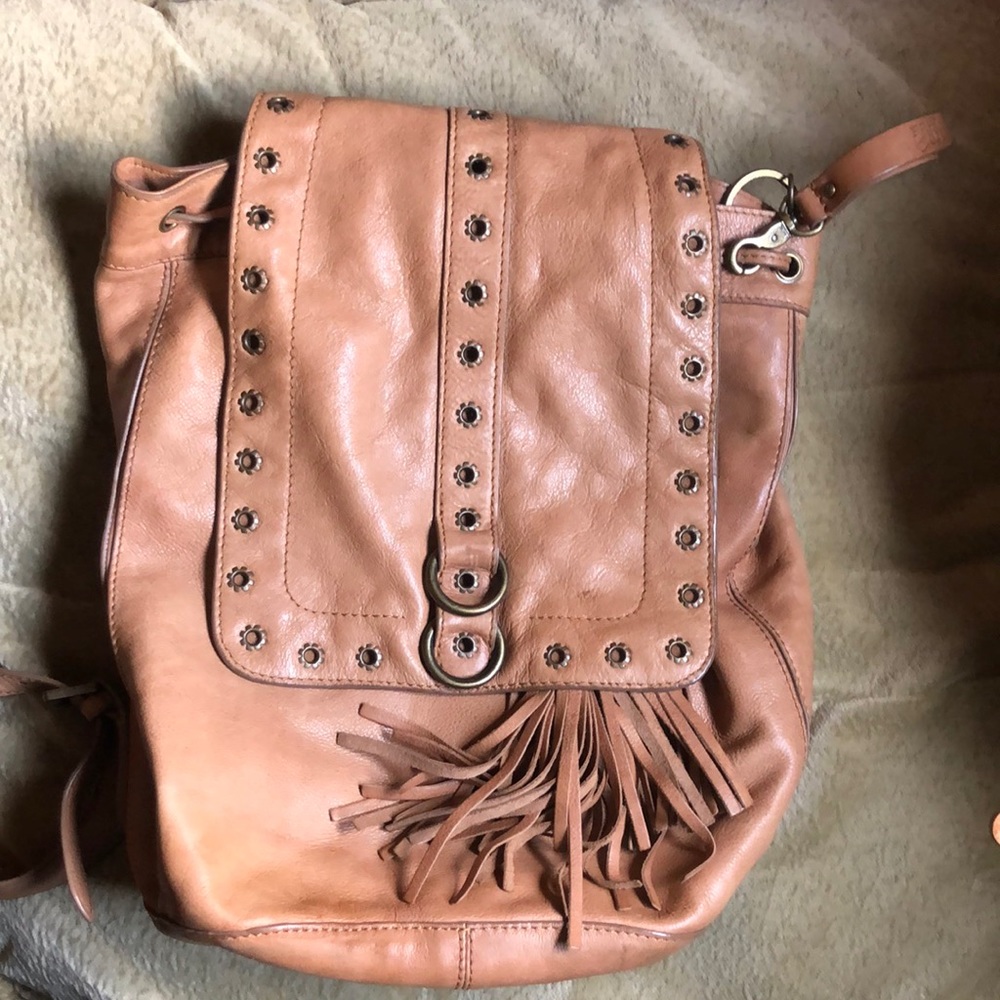 Frye and Co brown backpack purse